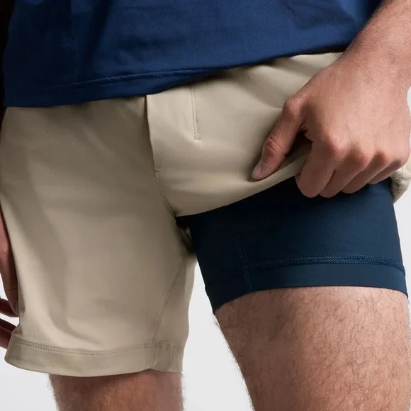 Birddogs Men’s Regular Khaki Athletic Shorts w/ Built-In Liner - Size XL - Picture 4 of 8